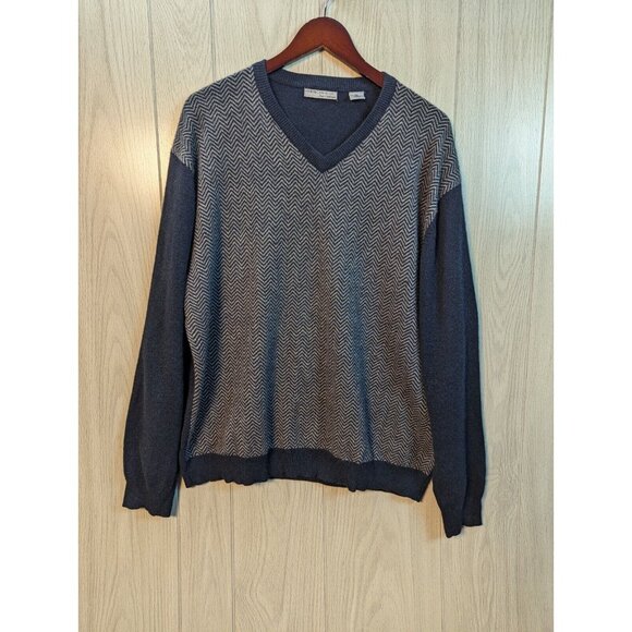 American Blue Sweater Men's Sz XL Long Sleeve 100% Pure Cashmere V-Neck - Picture 1 of 6